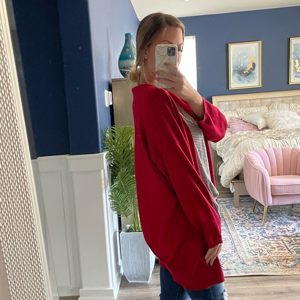 Red lightweight cardigan XL for oversized fit (I like this a little big)